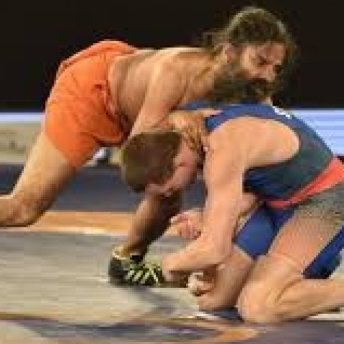 Baba Ramdev Shows his power of yoga in the Pro Wrestling League Baba Ramdev Shows his power of yoga in the Pro Wrestling League