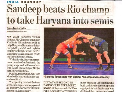 Sandeep beats Rio Champ