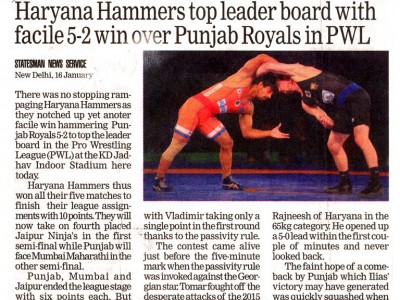 Haryana Hammers top leader board