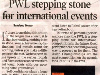 PWL stepping stone for International events