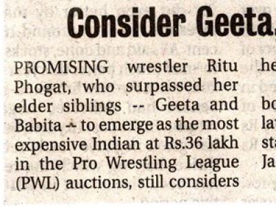 Consider Geeta,Babita my idols