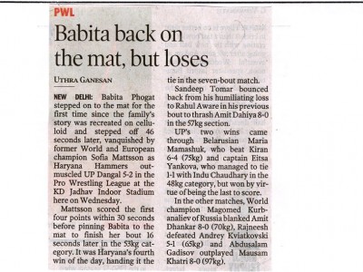 Babita back on mat