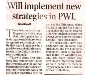 Will implement new strategies in PWL